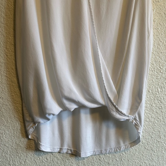 Splendid Draped Business Casual Office High Low Blouse White Women’s XS - Picture 3 of 6